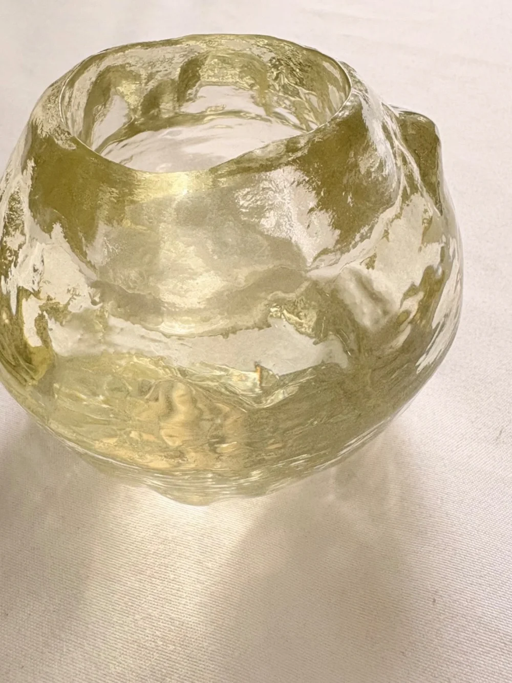 Vintage Kosta Boda Snowball Molded Crystal Votive Candle Holder 3